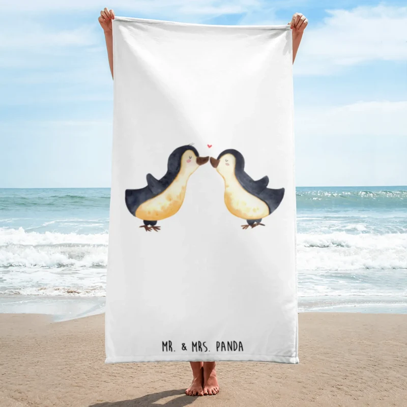 XL Badehandtuch Pinguin Liebe