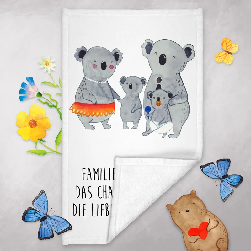 Gästehandtuch Koala Familie