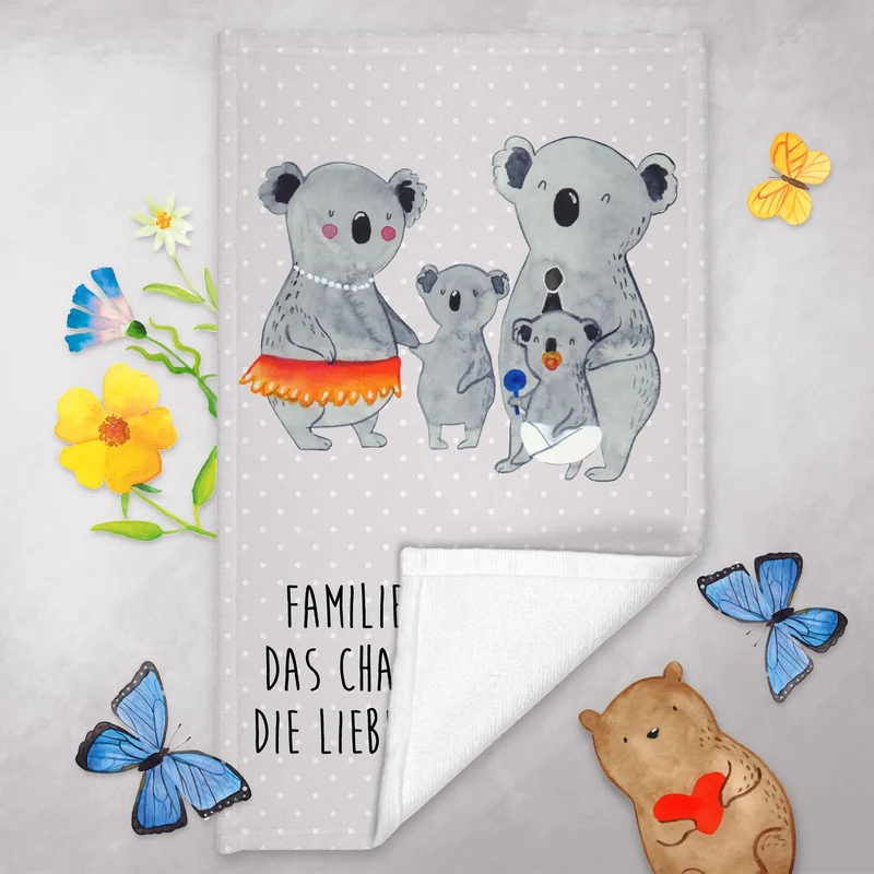 Gästehandtuch Koala Familie