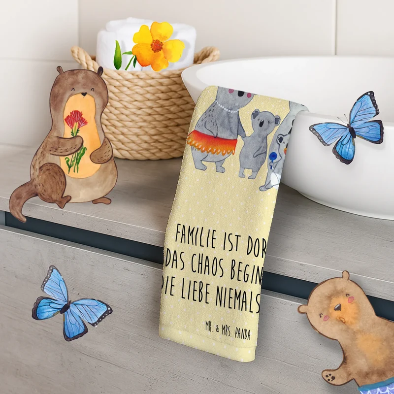 Gästehandtuch Koala Familie