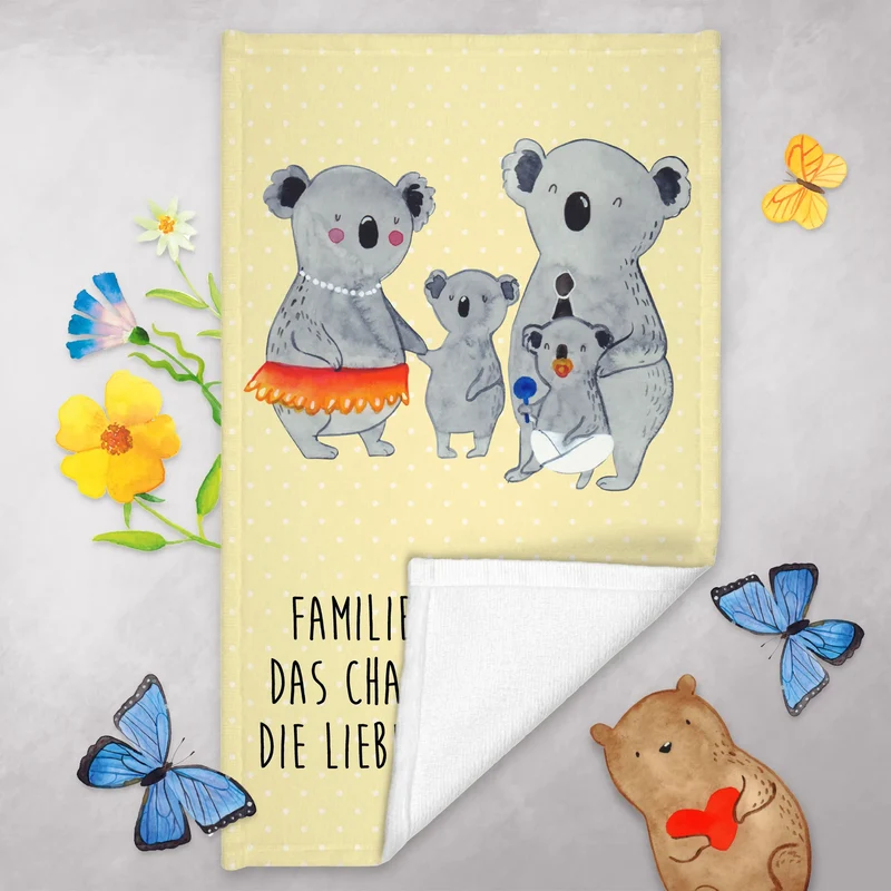 Gästehandtuch Koala Familie