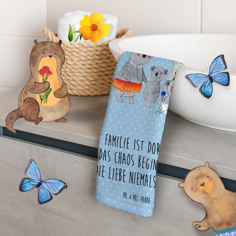 Gästehandtuch Koala Familie