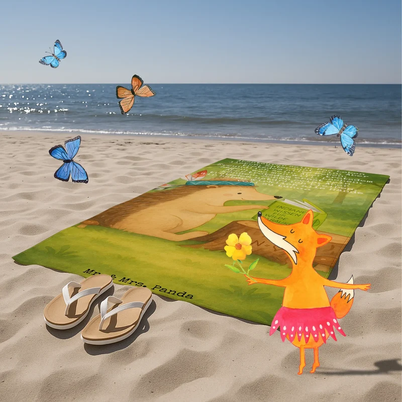 Badehandtuch Igel Federschmuck Design