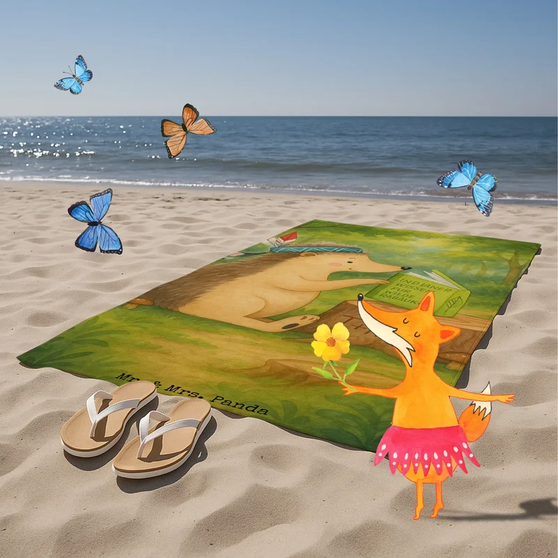 Badehandtuch Igel Federschmuck Design