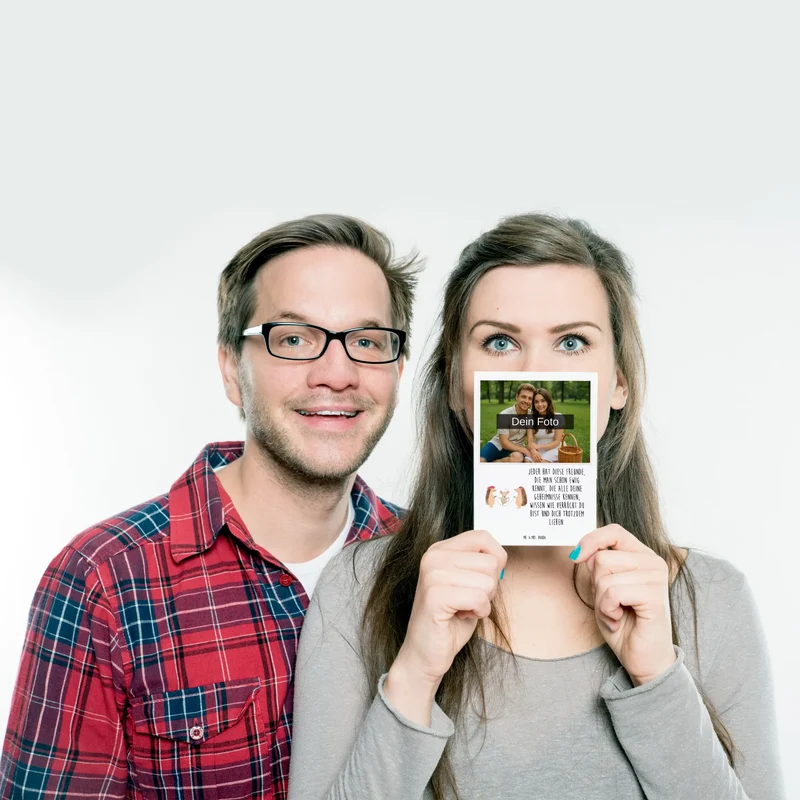 Personalisierte Foto Postkarte Igel Seilhüpfen