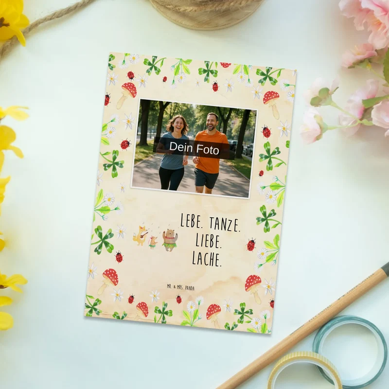 Personalisierte Foto Postkarte Waldtiere Aloha