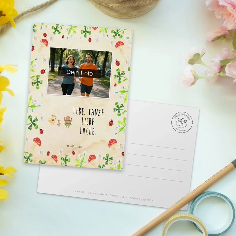Personalisierte Foto Postkarte Waldtiere Aloha