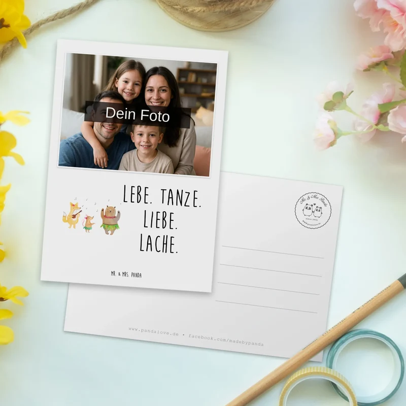 Personalisierte Foto Postkarte Waldtiere Aloha