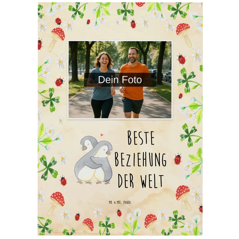 Personalisierte Foto Postkarte Pinguin Beste Beziehung der Welt