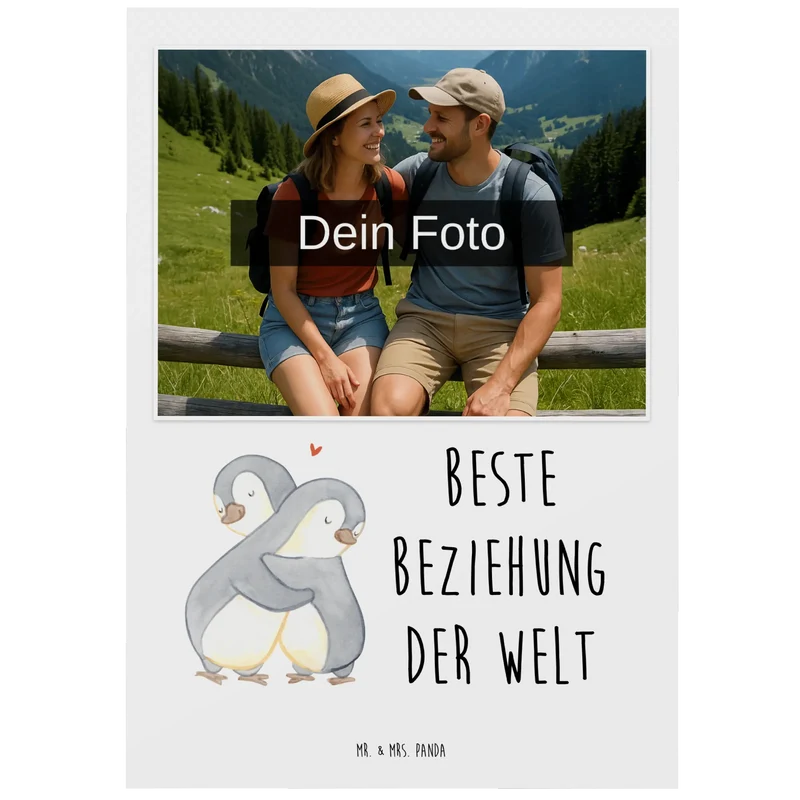 Personalisierte Foto Postkarte Pinguin Beste Beziehung der Welt