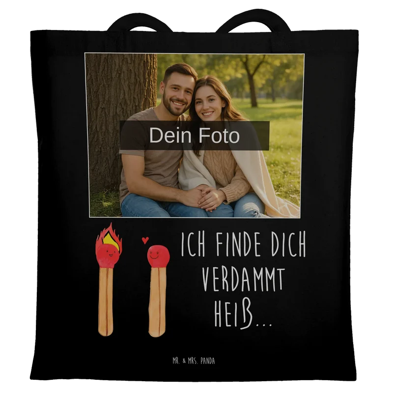 Personalisierte Foto Tragetasche Streichhölzer
