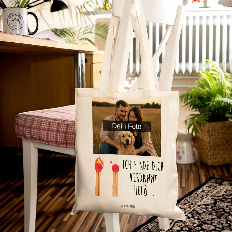 Personalisierte Foto Tragetasche Streichhölzer