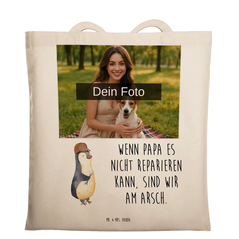Personalisierte Foto Tragetasche Wenn Papa es nicht reparieren kann, sind wir am Arsch