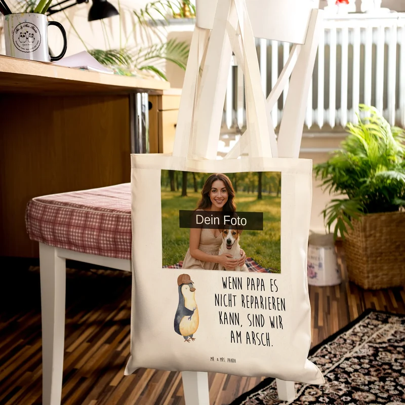 Personalisierte Foto Tragetasche Wenn Papa es nicht reparieren kann, sind wir am Arsch
