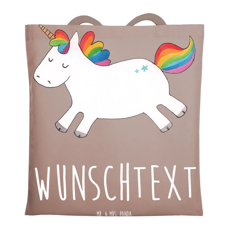 Personalisierte Foto Tragetasche Einhorn Happy