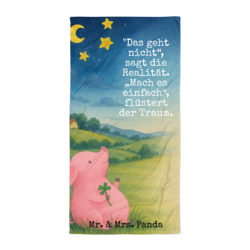 XL Badehandtuch Schwein Glück Design