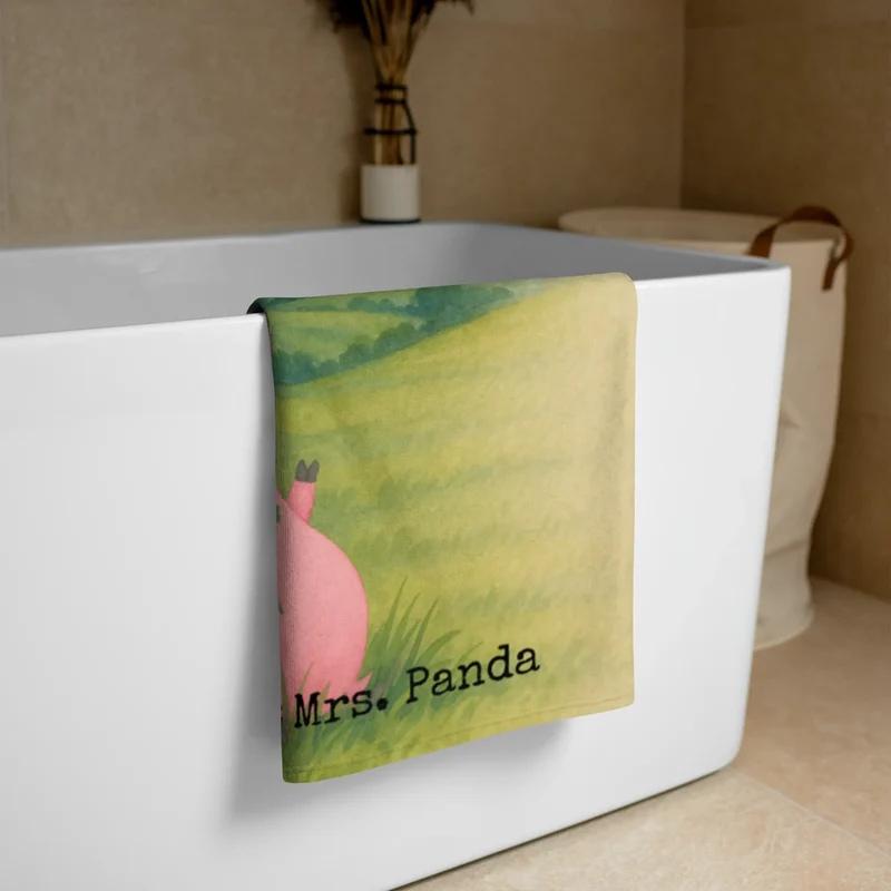 XL Badehandtuch Schwein Glück Design