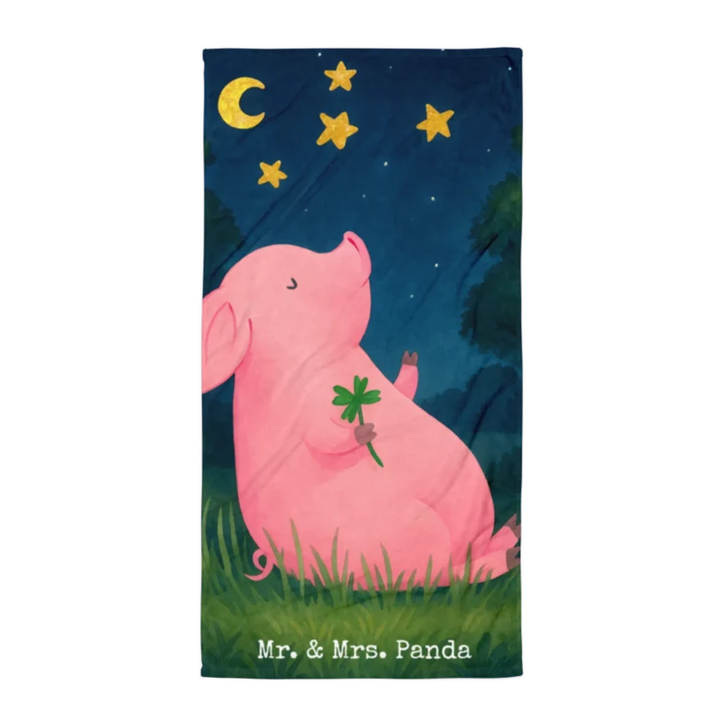 XL Badehandtuch Schwein Glück Design