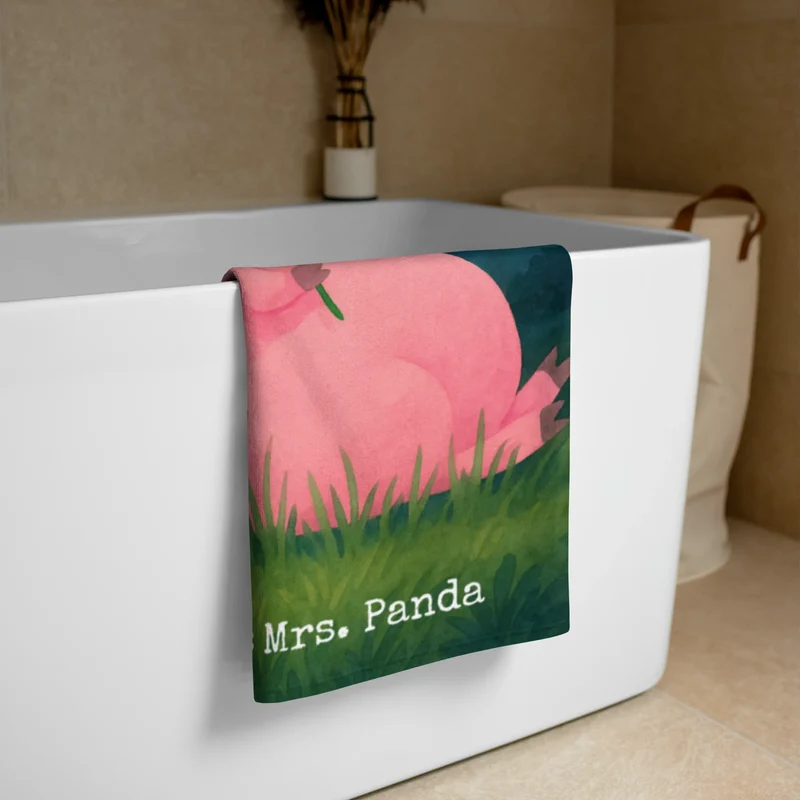 XL Badehandtuch Schwein Glück Design