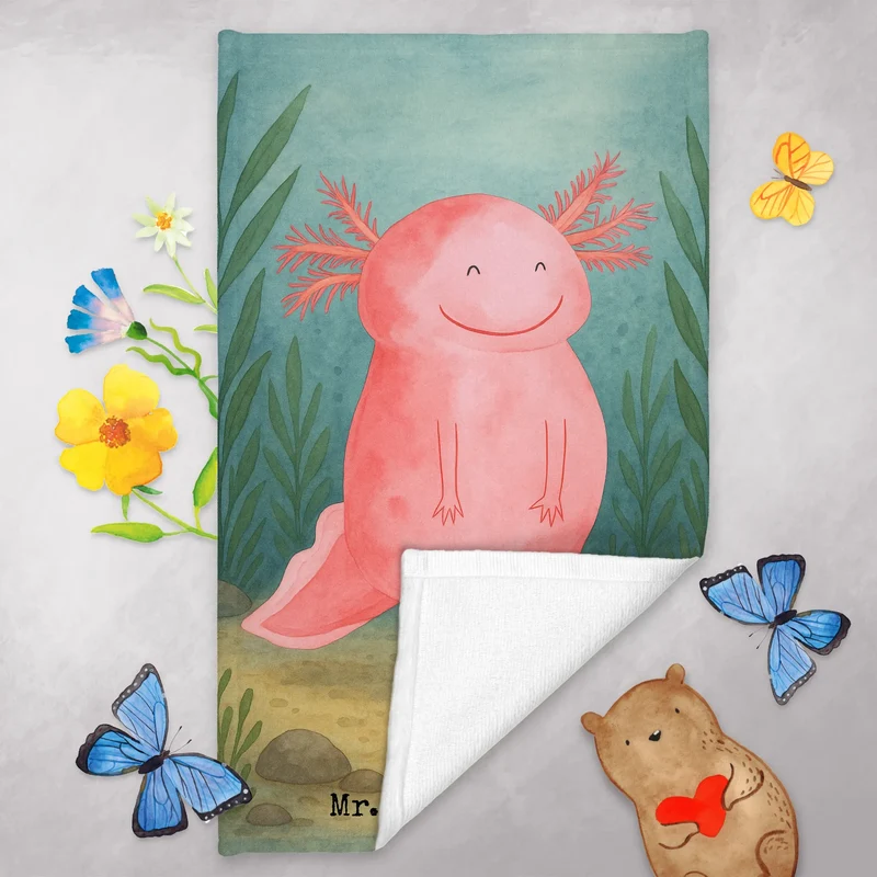 Gästehandtuch Axolotl Glücklich Design