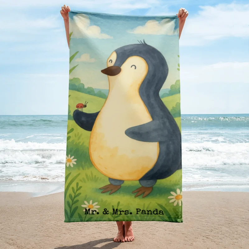 XL Badehandtuch Pinguin Marienkäfer Design