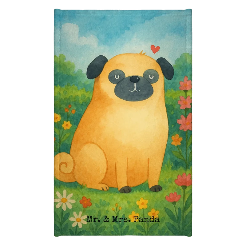 Gästehandtuch Mops Design