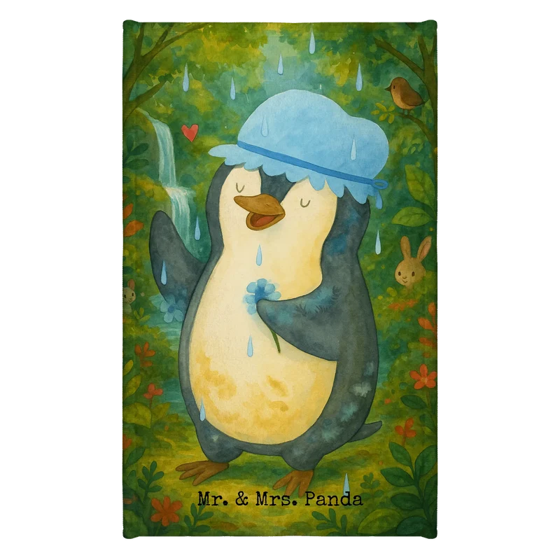 Gästehandtuch Pinguin Duschen Design