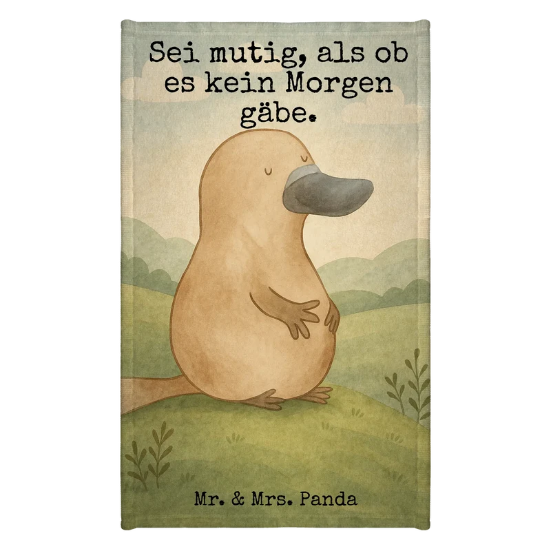 Gästehandtuch Schnabeltier Mut Design