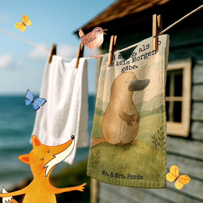 Gästehandtuch Schnabeltier Mut Design