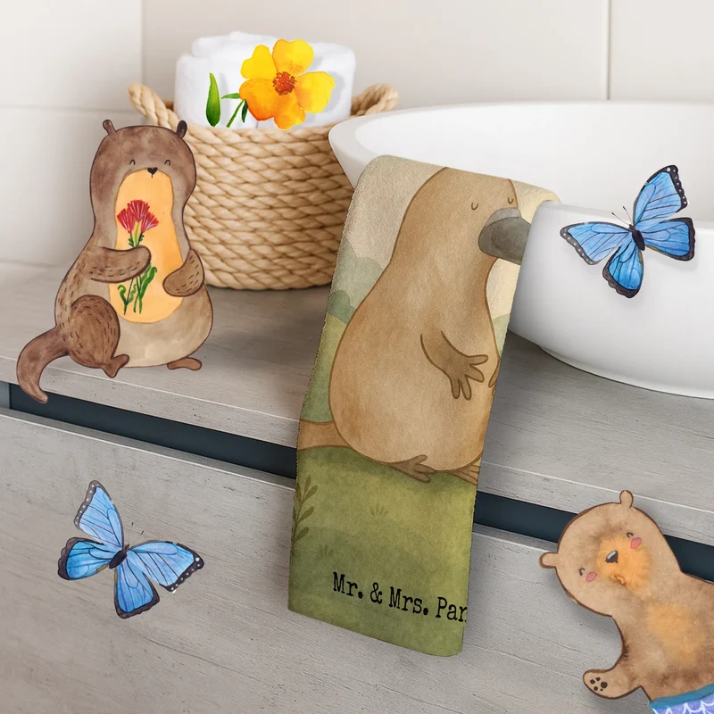 Gästehandtuch Schnabeltier Mut Design