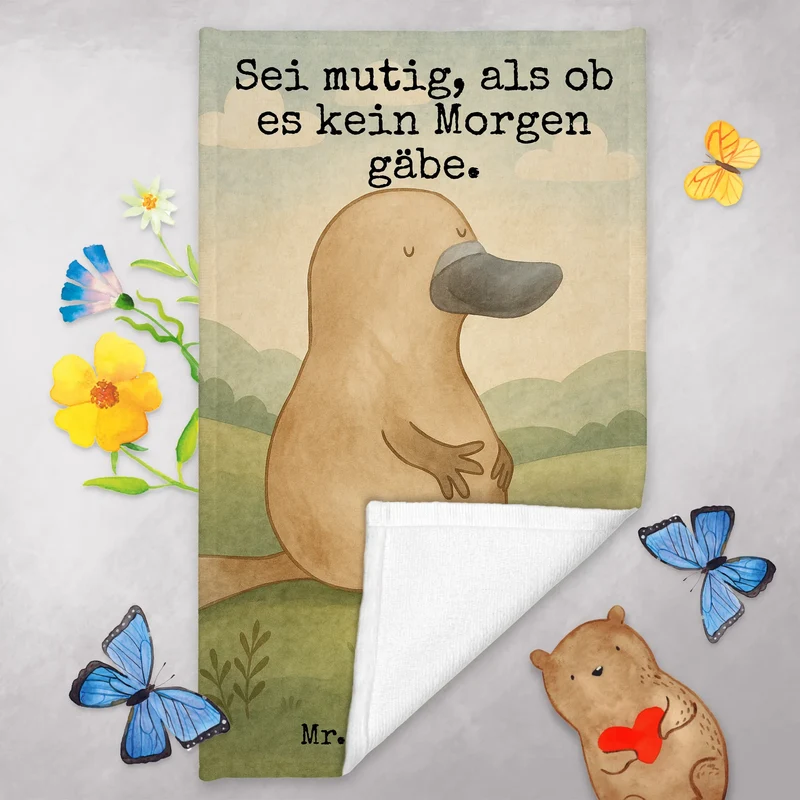 Gästehandtuch Schnabeltier Mut Design