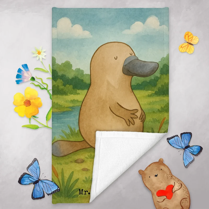 Gästehandtuch Schnabeltier Mut Design