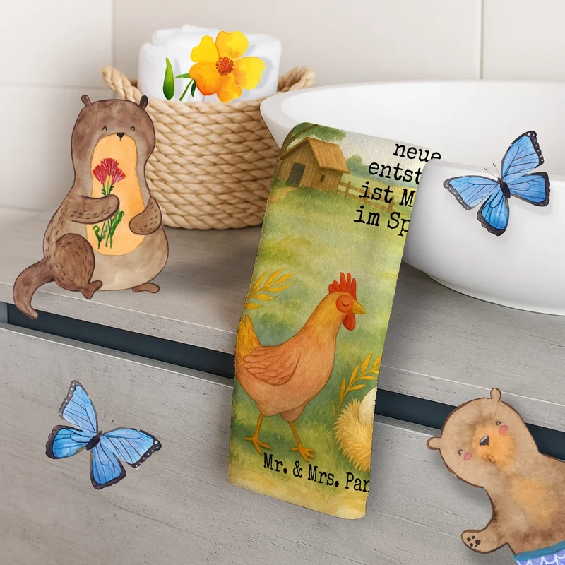 Gästehandtuch Huhn Stolz Design