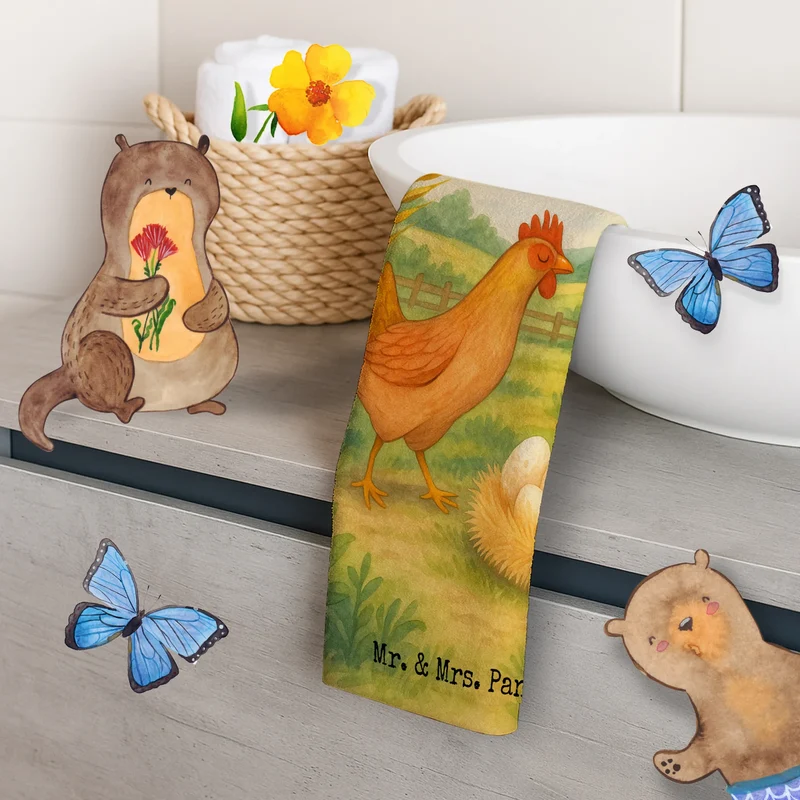 Gästehandtuch Huhn Stolz Design