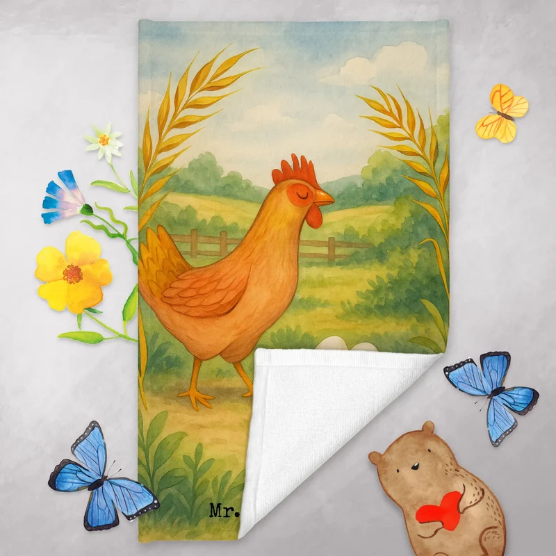 Gästehandtuch Huhn Stolz Design