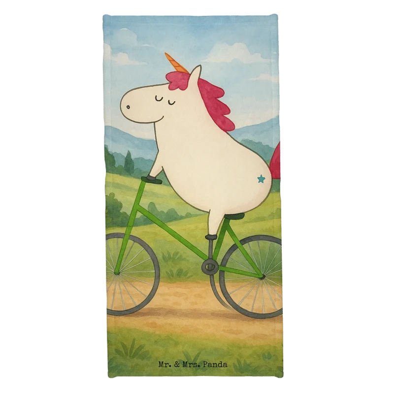 Badehandtuch Einhorn Radfahrer Design