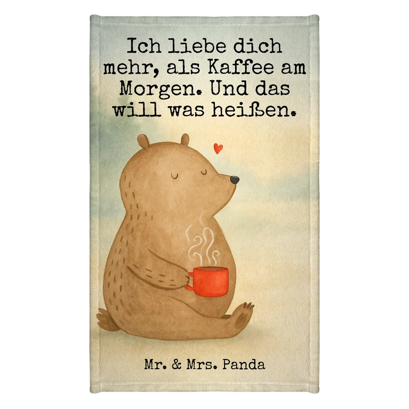 Gästehandtuch Bär Morgenkaffee Design