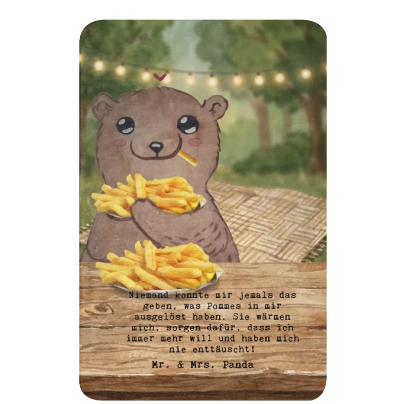 Sherpa Kuscheldecke Bär Pommes verliebt Design
