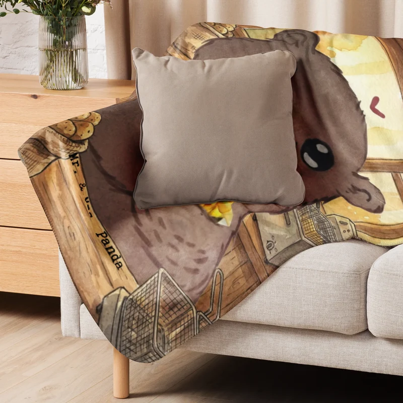 Sherpa Kuscheldecke Bär Pommes verliebt Design