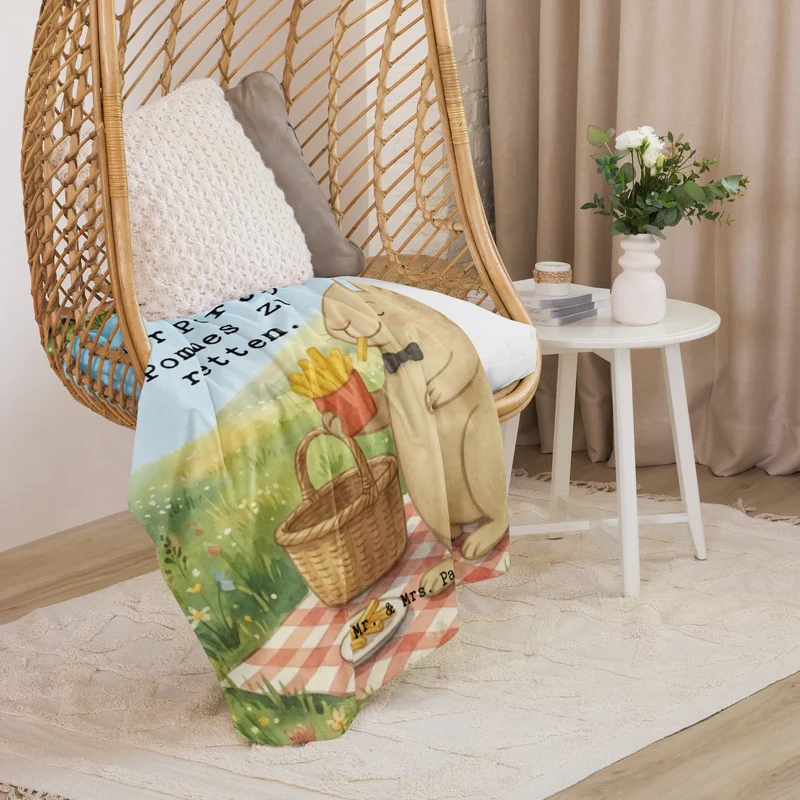 Sherpa Kuscheldecke Hase Pommes Design