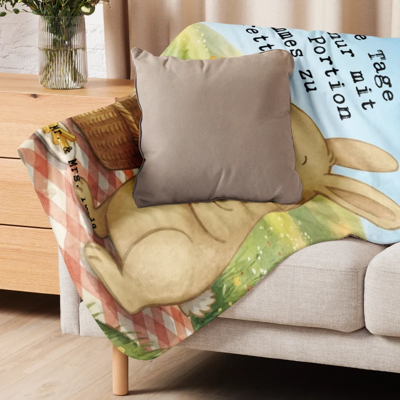 Sherpa Kuscheldecke Hase Pommes Design