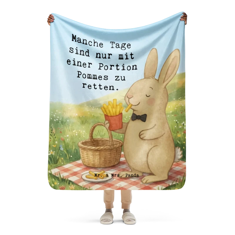 Sherpa Kuscheldecke Hase Pommes Design