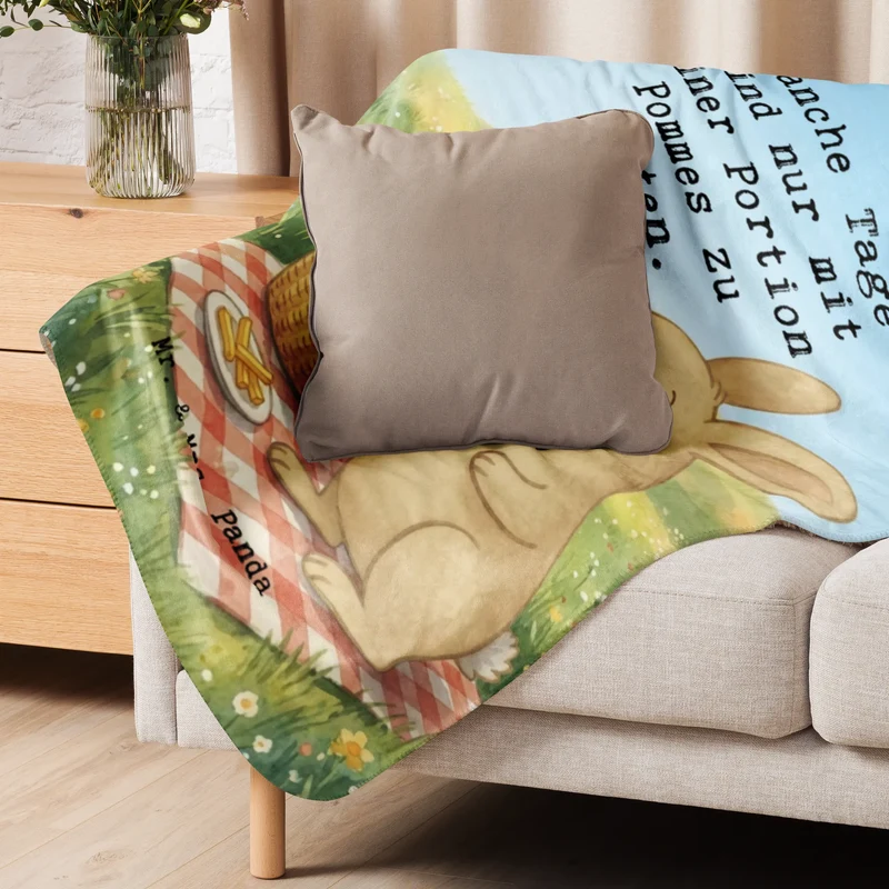 Sherpa Kuscheldecke Hase Pommes Design