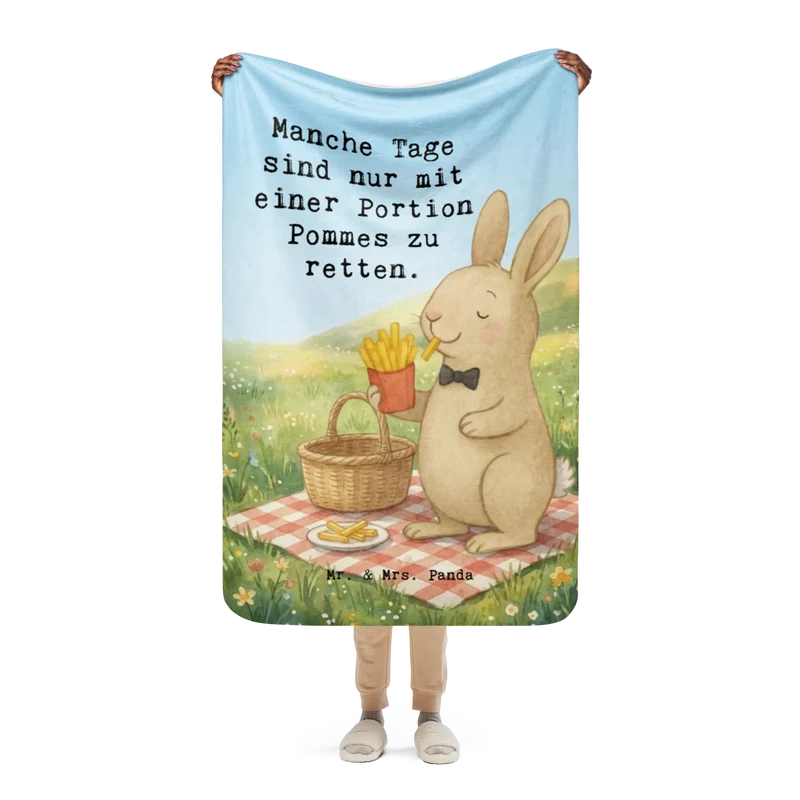 Sherpa Kuscheldecke Hase Pommes Design