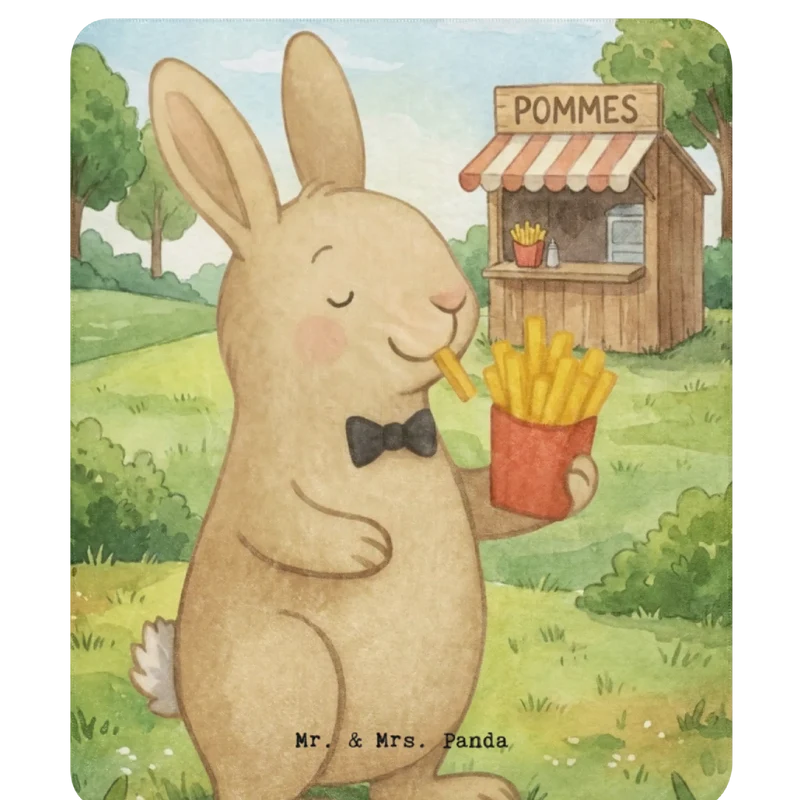 Sherpa Kuscheldecke Hase Pommes Design