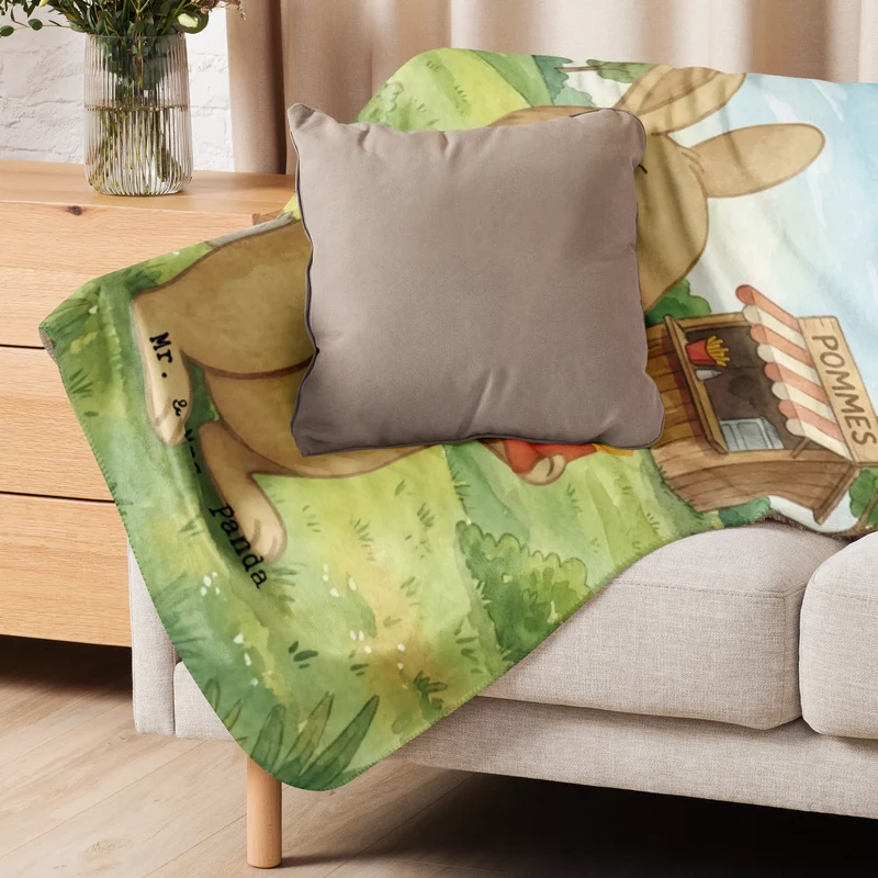 Sherpa Kuscheldecke Hase Pommes Design