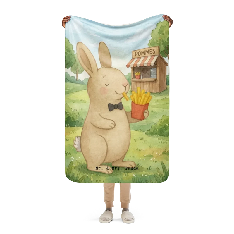 Sherpa Kuscheldecke Hase Pommes Design
