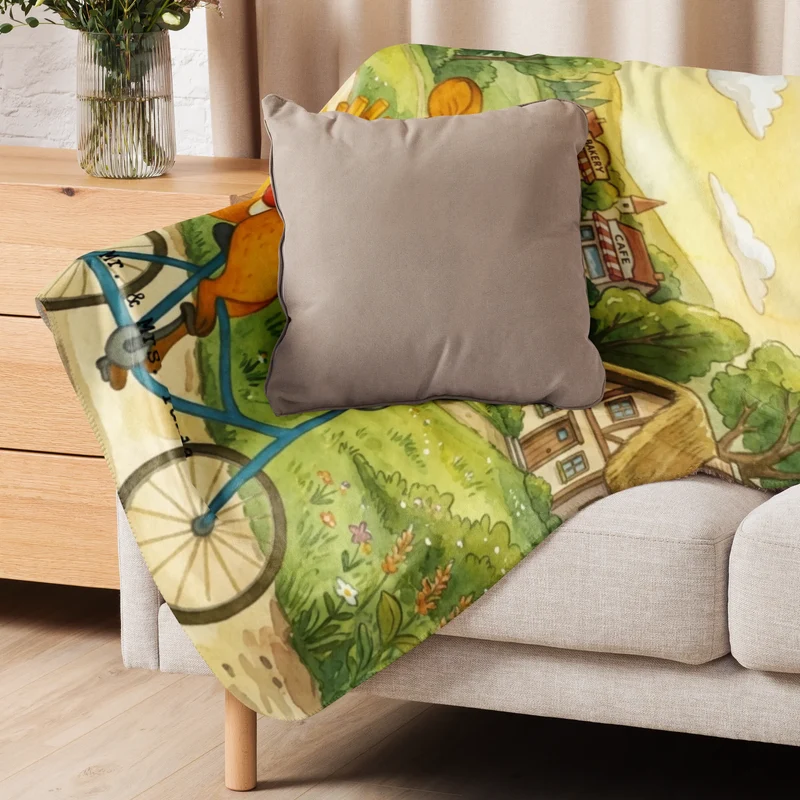 Sherpa Kuscheldecke Fuchs Lieferung Pommes Design