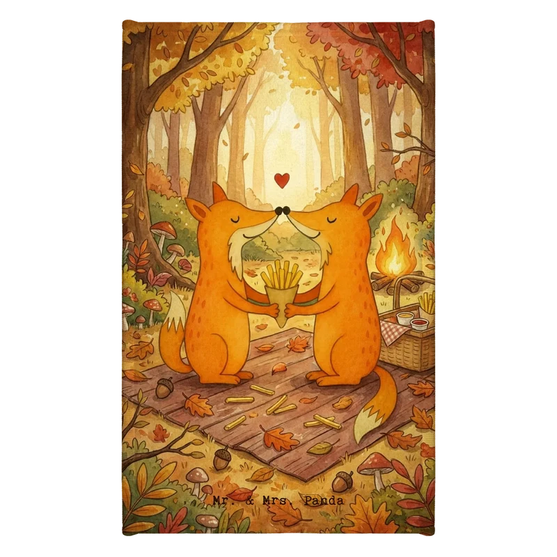 Gästehandtuch Füchse Liebe Pommes Design