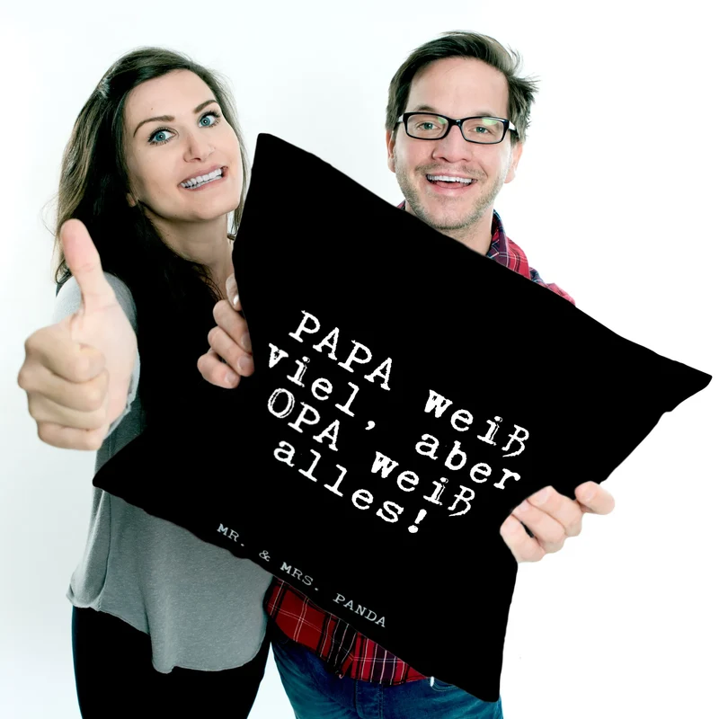 40x40 Kissen PAPA weiß viel, aber...